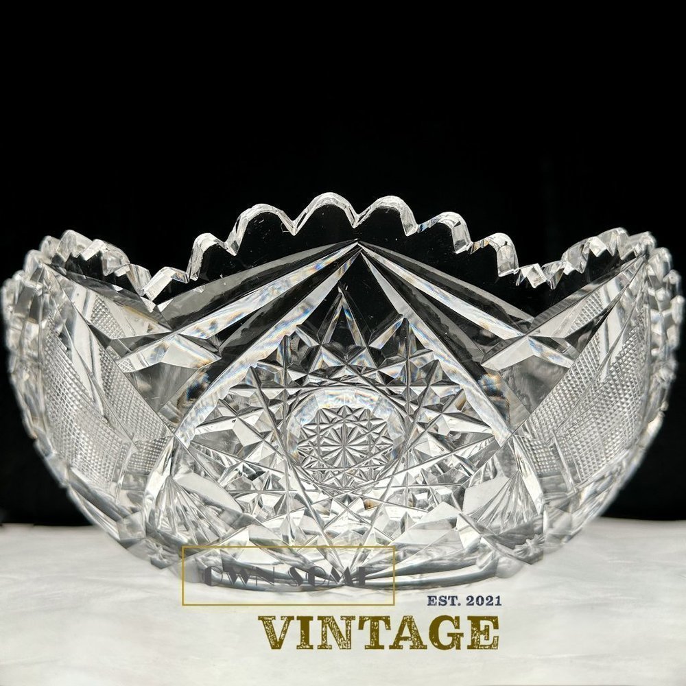Brilliant Period Cut Glass | 7” Nappy Bowl | Vintage Cut Glass